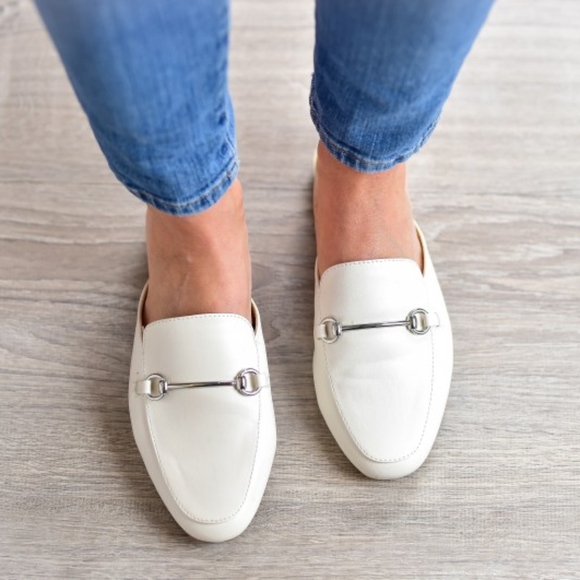 white mule loafers